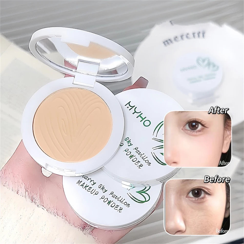 Oil Control Soft Focus Pressed Powder Matte Compact Lasting No Cakey Full Coverage Concealer Face Tightening Air Powder Makeup
