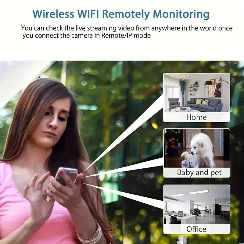 Mini WiFi Camera 1080P HD — Night Vision + 2-Way Audio | Baby & Pet Monitor