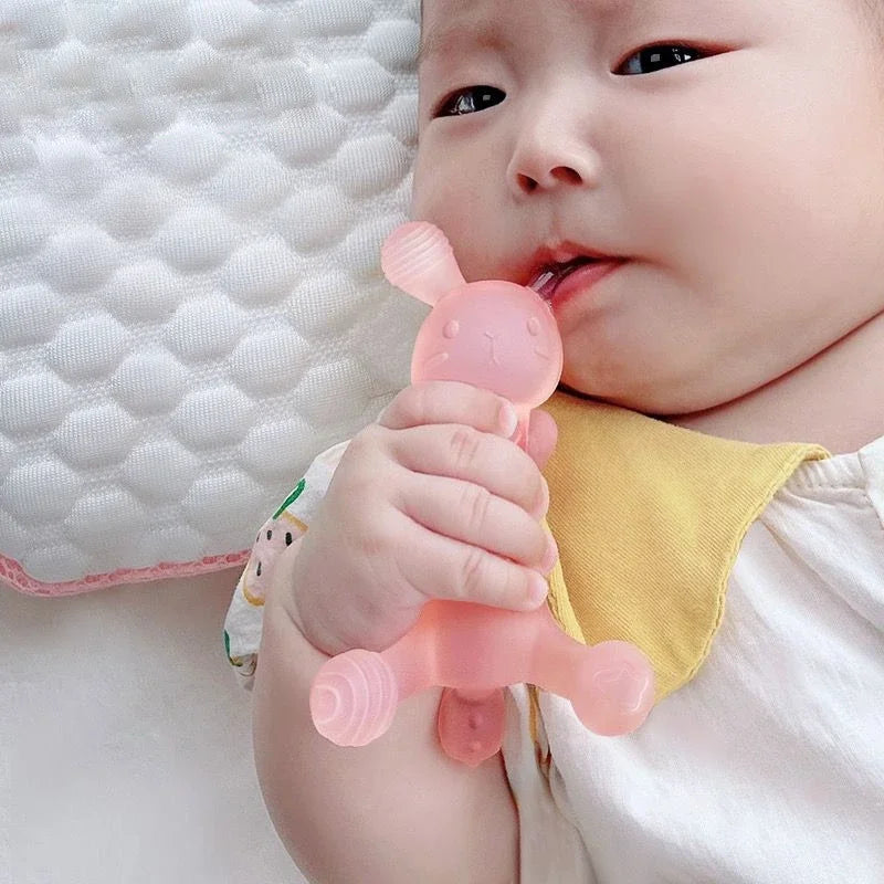 Cartoon Rabbit Silicone Teether — Newborn Chewing Toy | Infant Gift