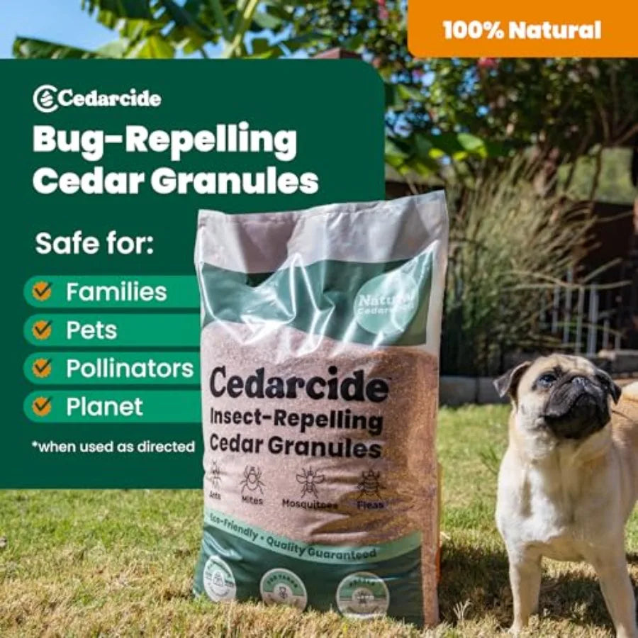 Original Cedar Granules Natural Flea Tick Mosquito Spider Repellent for Yard Lawn Patio Garden Effective Outdoor Insect Control