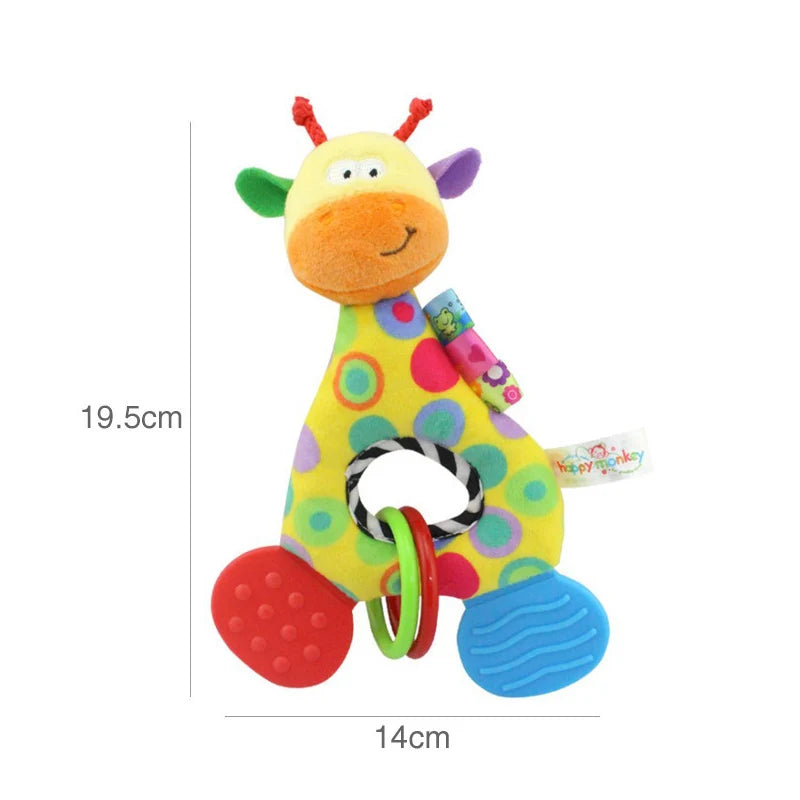 Giraffe Plush Teether Rattle — Soft Stuffed Sensory Toy | Newborn Gift