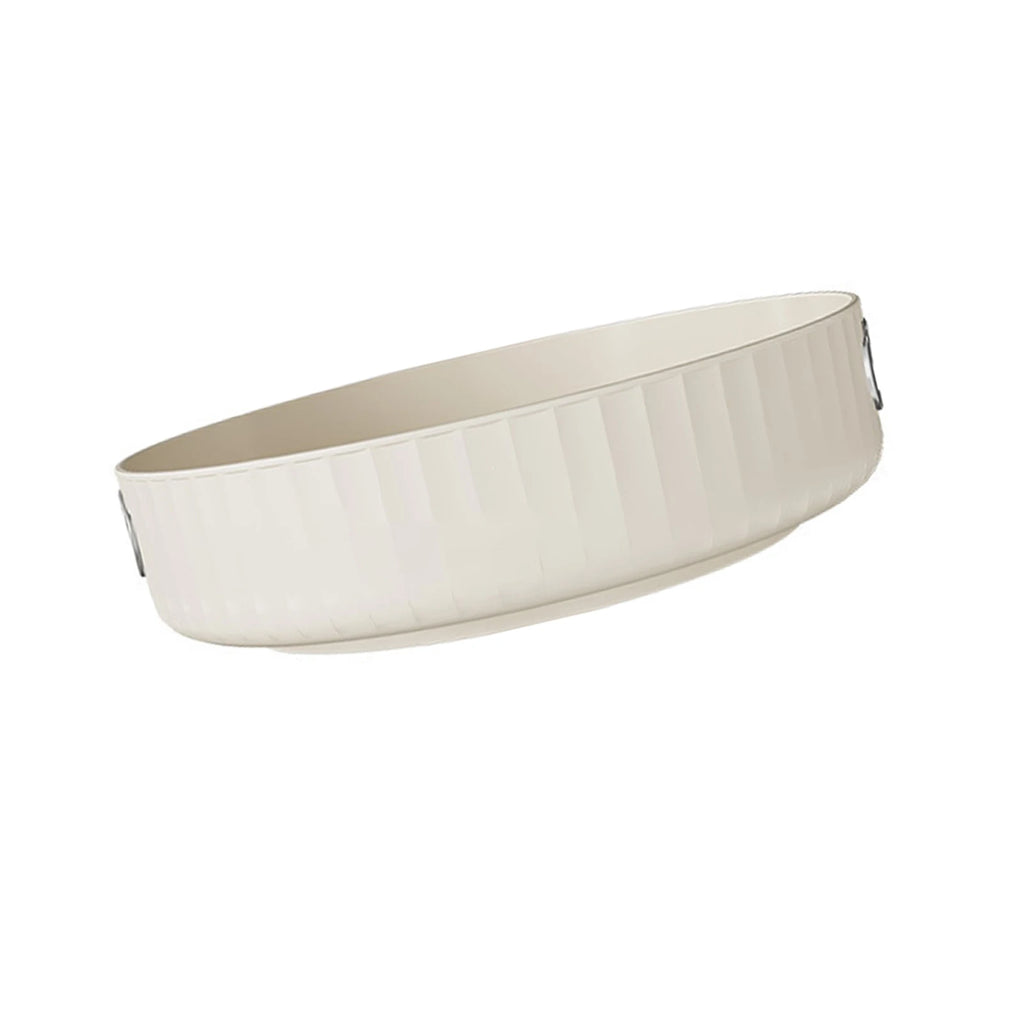 Creamy White Rotatable Round Tray Countertop Multi Purpose Storage Tray Rotating Storage Rack