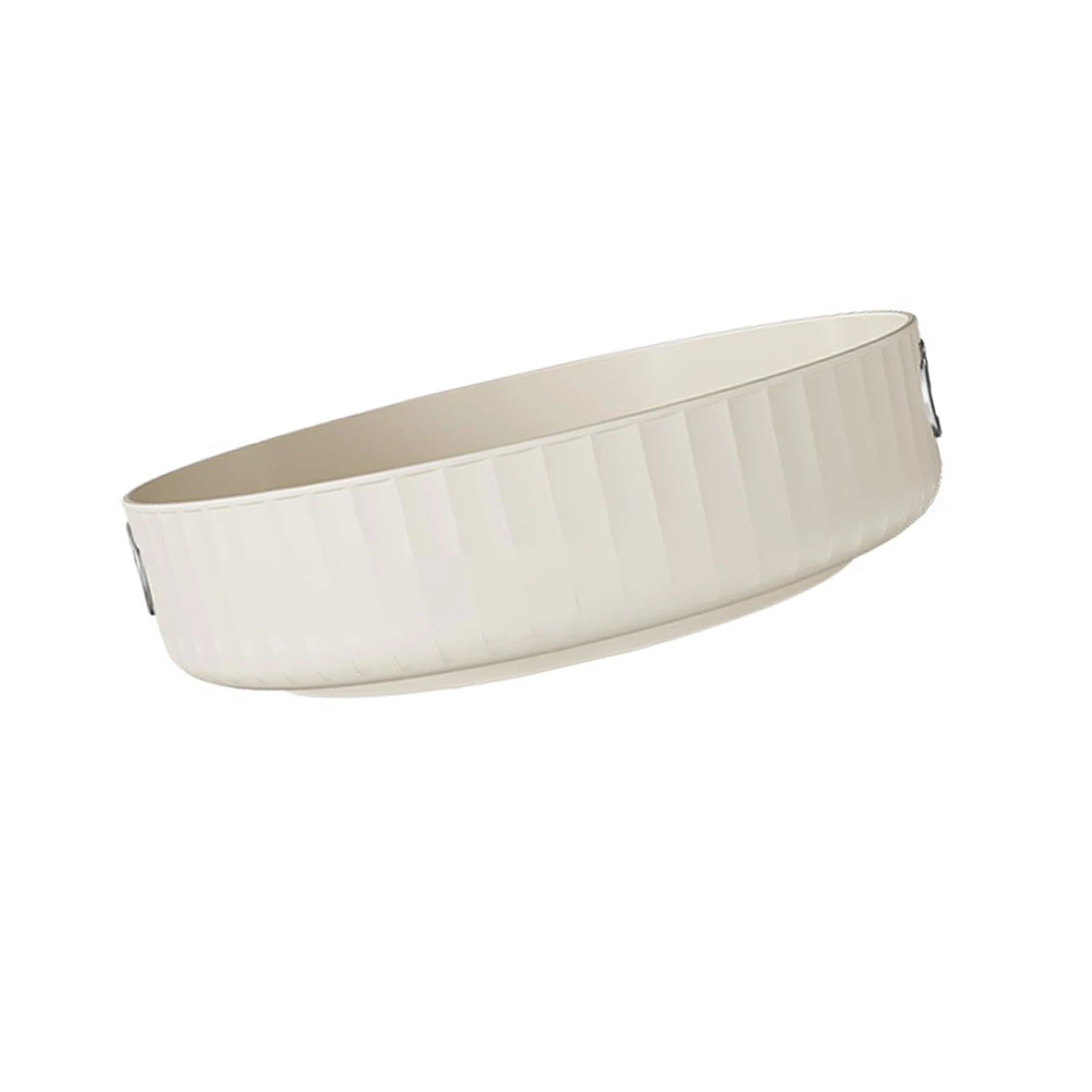 Creamy White Rotatable Round Tray Countertop Multi Purpose Storage Tray Rotating Storage Rack