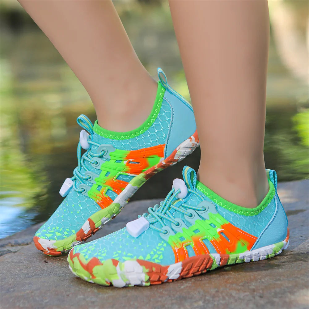 Water Shoes Kids Summer Beach Five Fingers Barefoot Swimming Aqua Shoes Colorful Seaside River Slippers Children Sneakers New