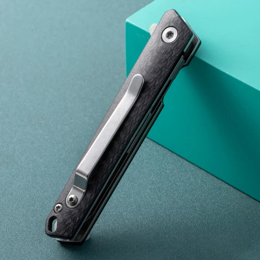 Small Folding Scalpel Knife Carbon Fibre Handle Utility Knives With Clip Compact Keychain Boxcutter Replaceable Blades