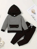 Toddler Boy Casual Sports Sweatshirt Clothes,Long Sleeve Hoodies Top Elastic Waistband Pants Fall Winter Boy Outfit Infant 1-6T - Firu Total Sales