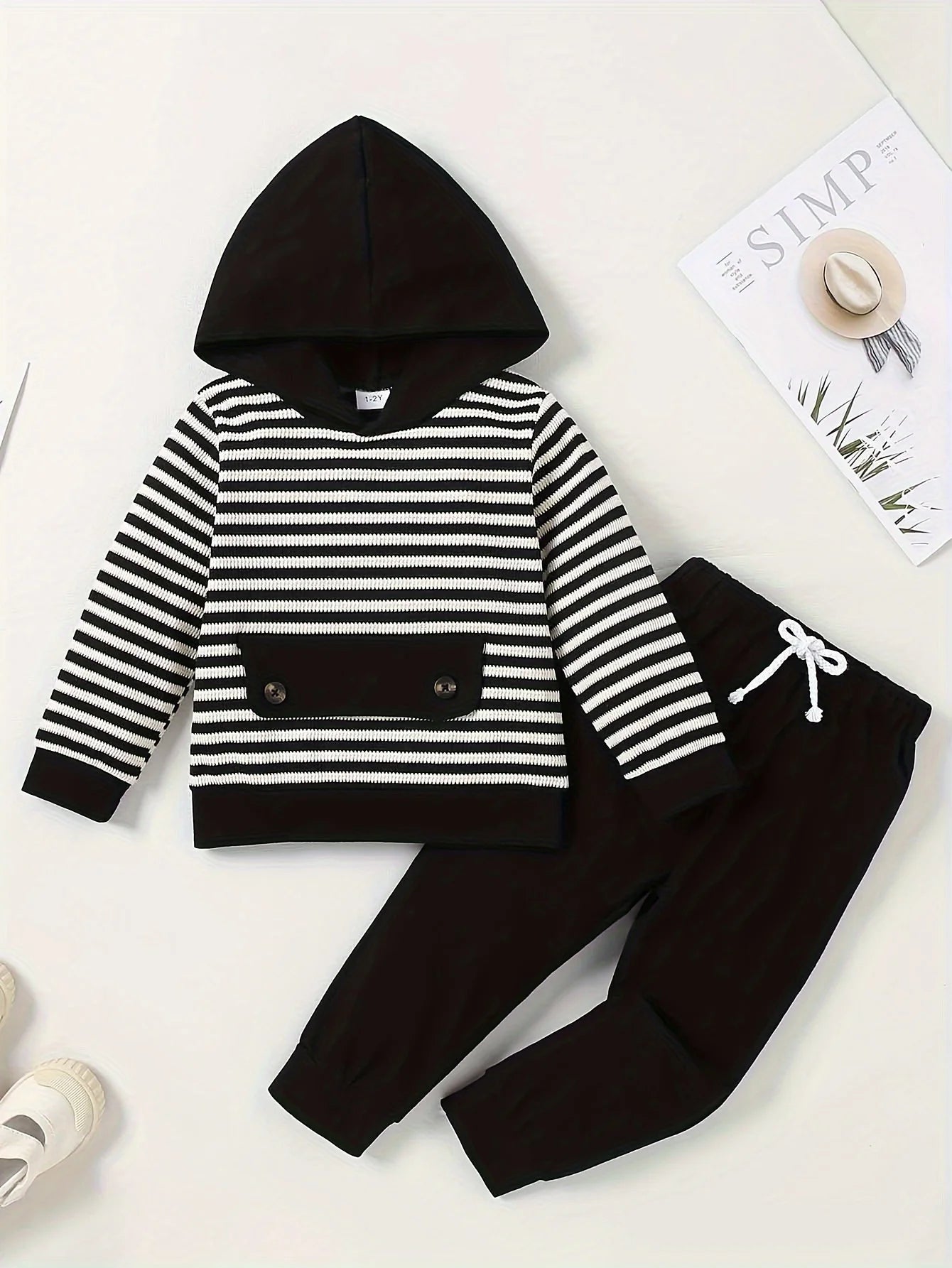Toddler Boy Casual Sports Sweatshirt Clothes,Long Sleeve Hoodies Top Elastic Waistband Pants Fall Winter Boy Outfit Infant 1-6T