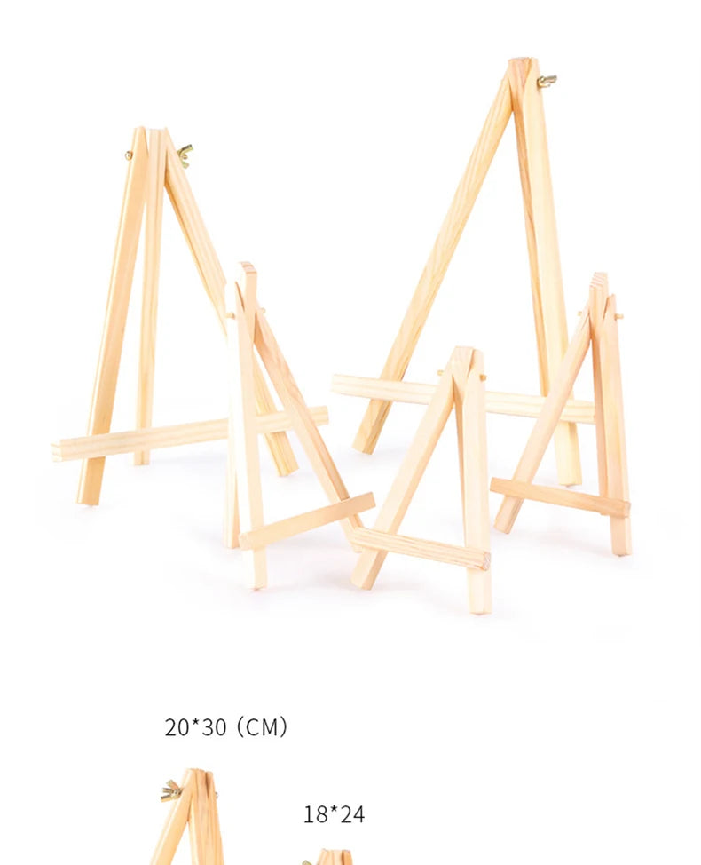 5 pcs Mini Wooden Easel for Mobile Phone Holders,Folding Desktop Display,Triangle Bracket,Drawing Board,Art Supplies