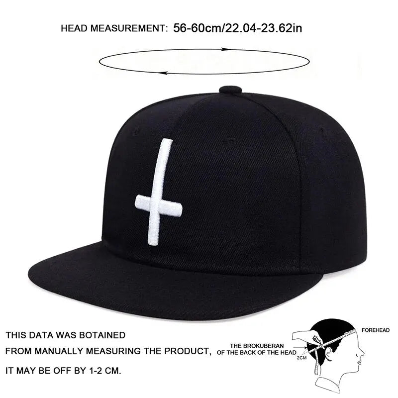 Unisex Flat Cross Embroidery Hip-hop Hats Spring Autumn Outdoor Adjustable Casual Baseball Caps Sunscreen Hat - Firu Total Sales