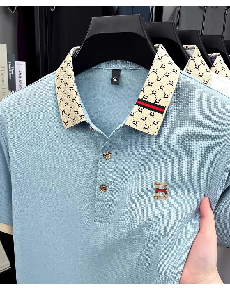 Polo Shirt Lujo Letra B Bordada | Manga Corta | Moda Verano para Hombre 👔