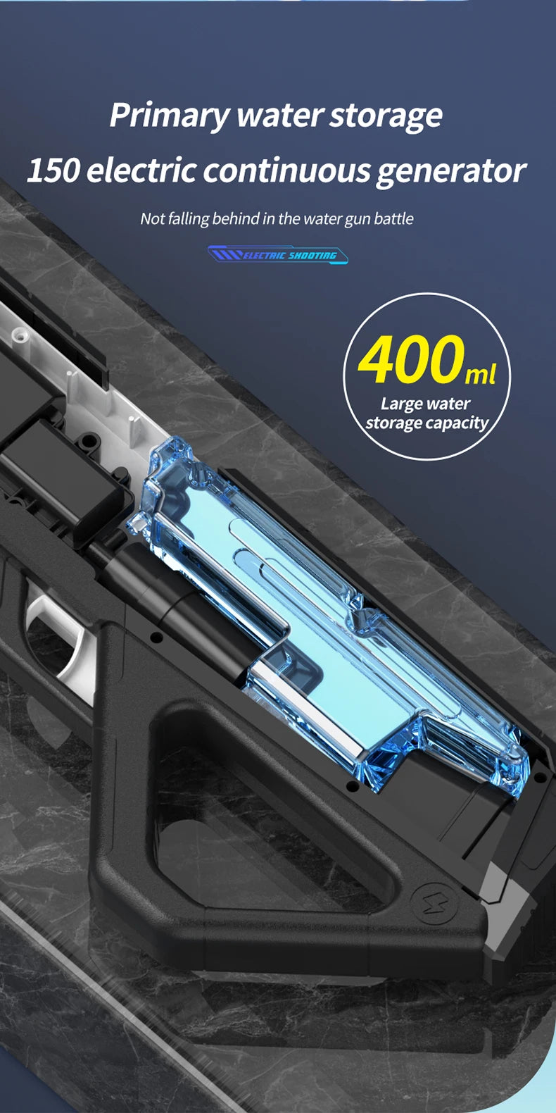 Pistola de Agua Eléctrica de Alta Presión | Juego de Verano para Niños 🔫 - Firu Total Sales