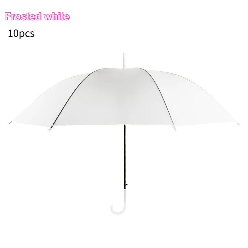 5-12pcs Frosted Transparent 90cm Umbrella Bulk Sets Woman Ultralight Metro Stations Wedding Travel 8 Bones Long Handle Umbrellas