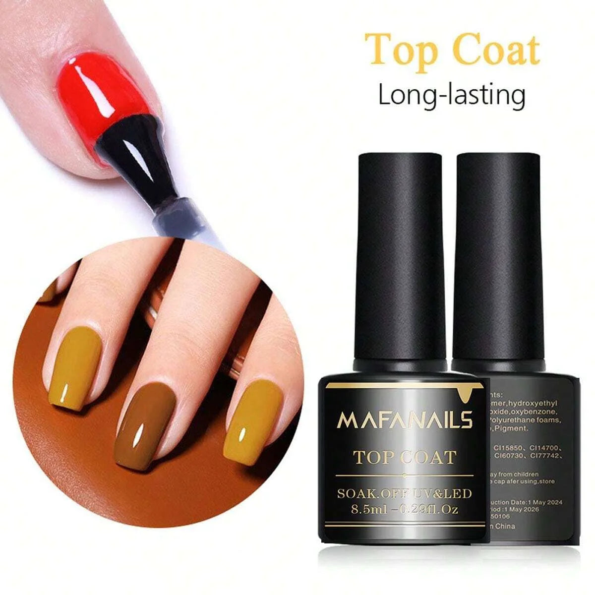 Set Base y Top Coat Gel 8.5ml 2pcs | Larga Duración | Soak Off LED | Acabado Perfecto - Firu Total Sales