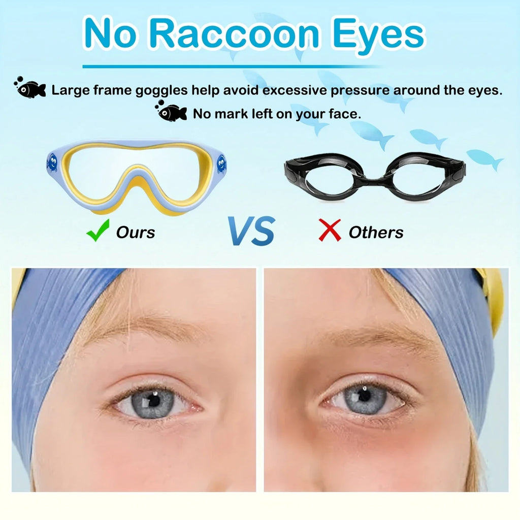 1pc Adorable  Print  Swim Goggles - Fog-Free, Leakproof, Large Frame for Wide-Angle Vision - Perfect Swimming Accessory for Chil