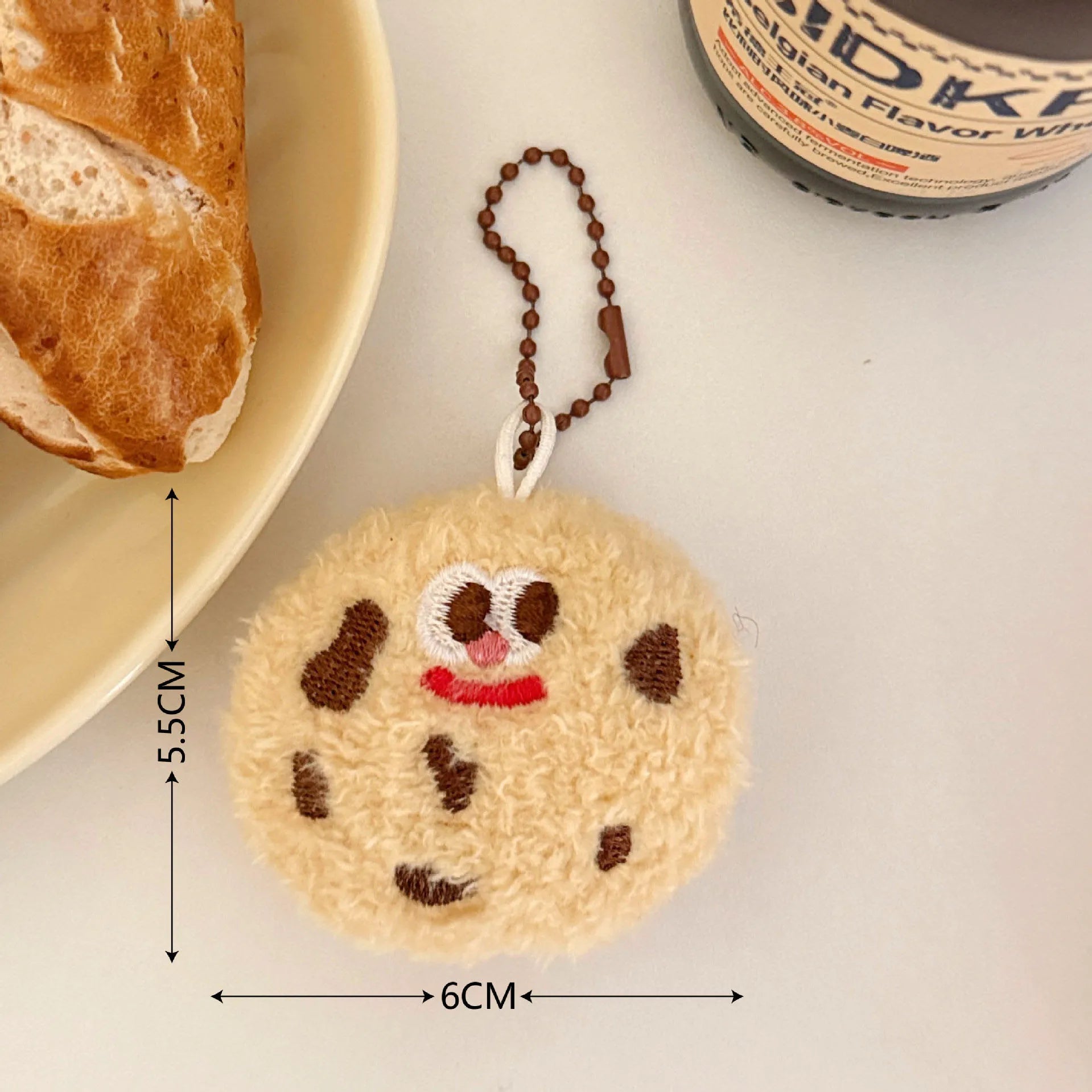 1/4 Pcs Cookie Plush Pendant Cute And Funny Food Doll Cartoon Accessories Keychain Small Pendant