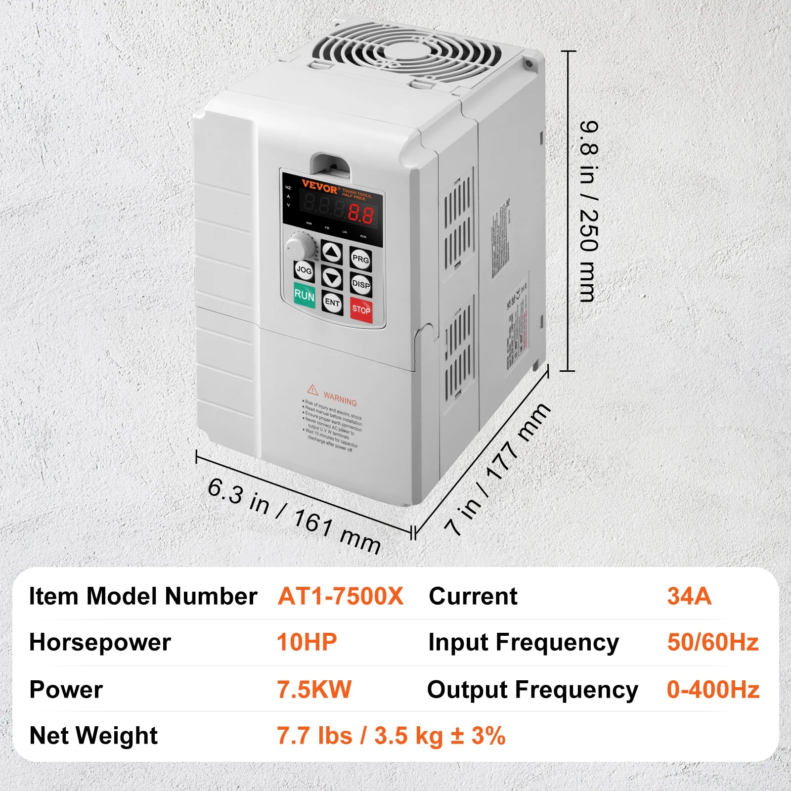 SucceBuy VFD 5HP4KW Singel Phase 220V-240V Input to 3 Phase 220V-240V Output Variable Frequency Drive for AC Motor Speed Control