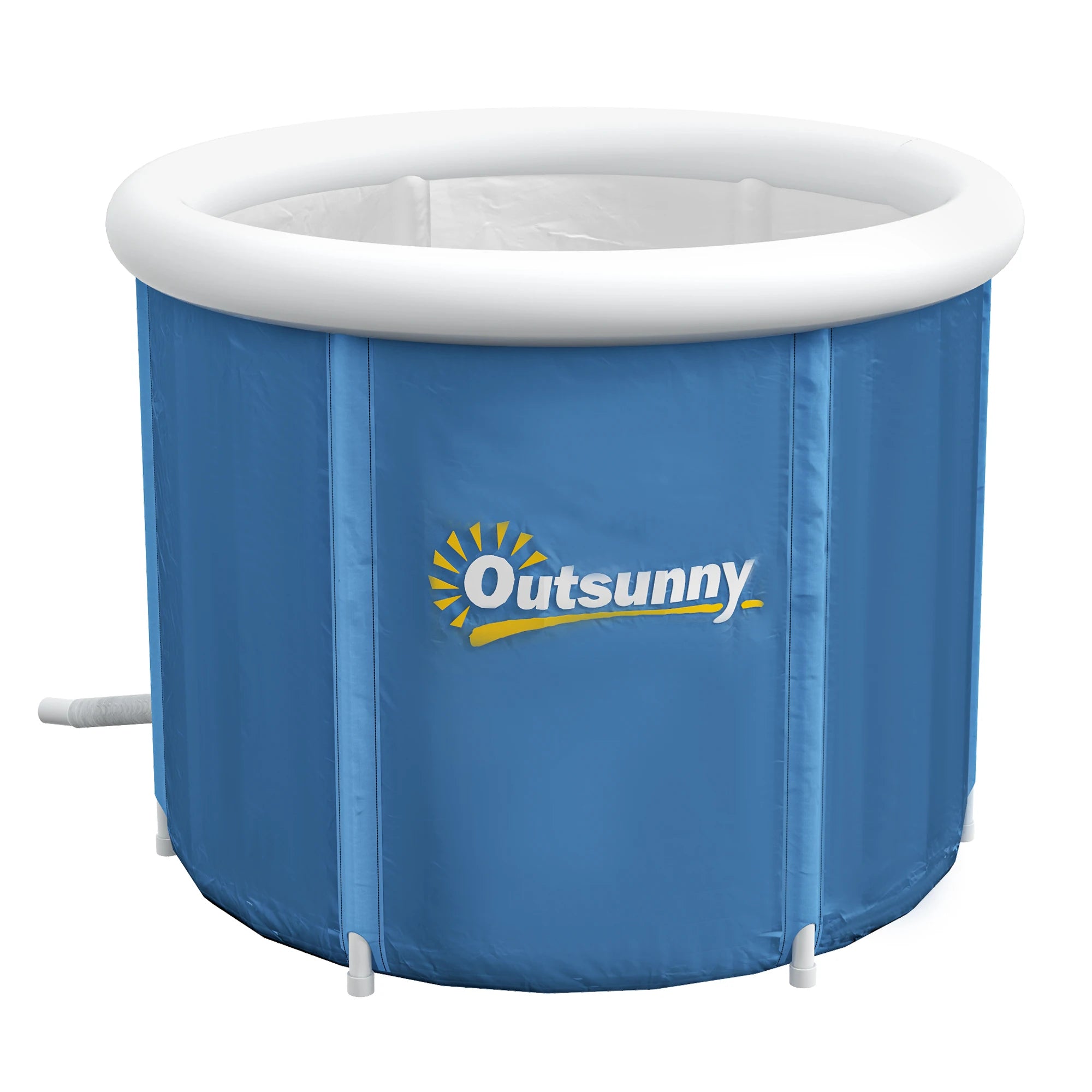 Inflatable Ice Bath Tub 100 Gallon Cold Plunge Pool for Athletes Recovery with Thermal Cover Hand Pump Carry Bag Blue and Black
