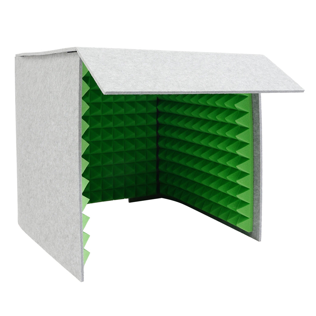 60x60x60cm Desktop Soundproof Cover Vocal Sound Absorbing Shield Acoustic Foam 62mm Total Thickness,Easy to Assemble for Home