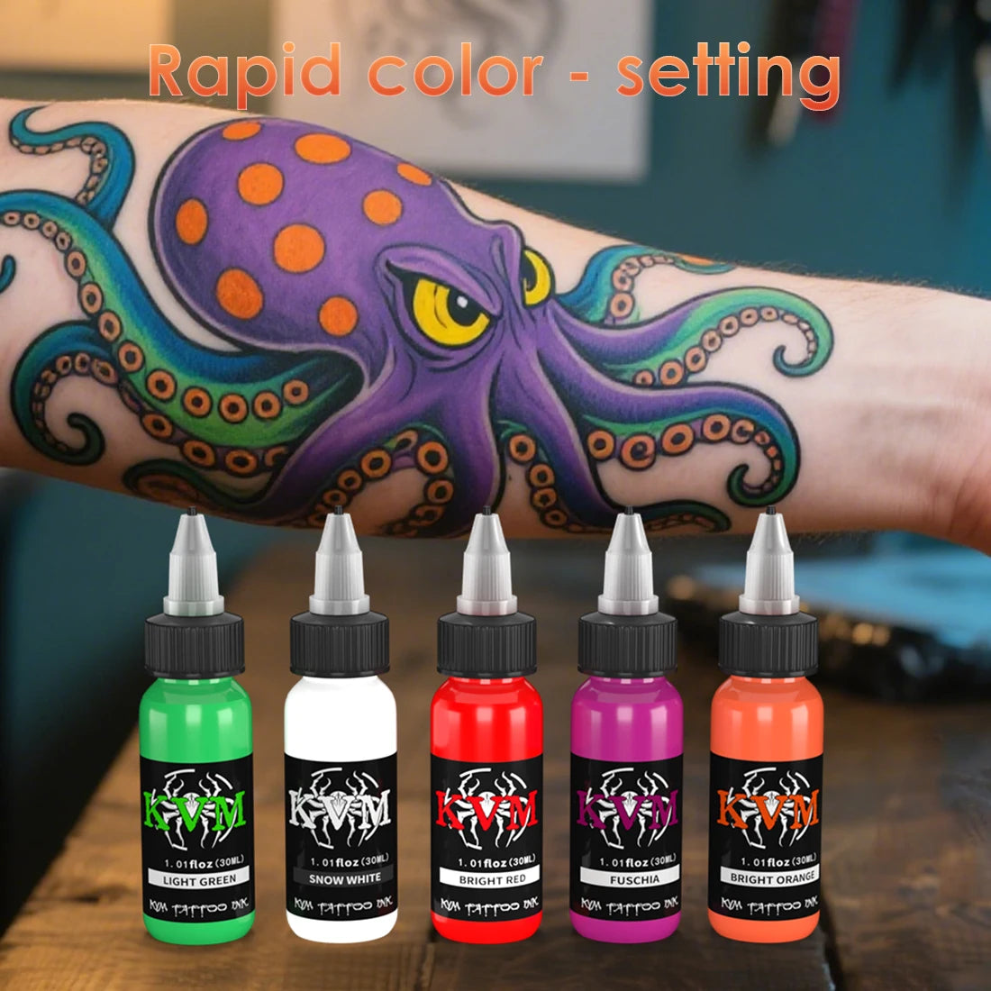 KVM 1oz (30ml) 7/14 Colors Professional Tattoo ink for Body Art Natural Plant Micro Pigment Permanent Tattoo Ink For Body Paint