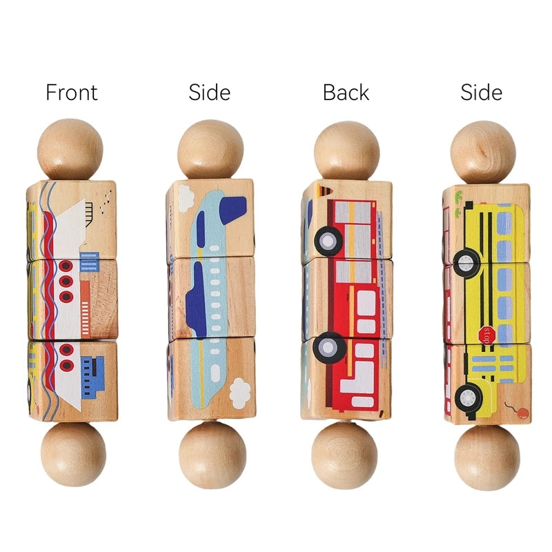 Wooden Rattle Silicone Ring — Sensory Baby Toy | 0-12 Months Gift