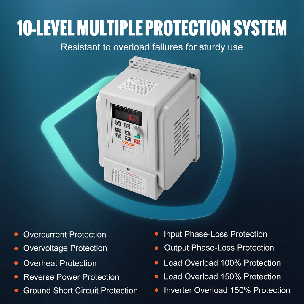 SucceBuy VFD 5HP4KW Singel Phase 220V-240V Input to 3 Phase 220V-240V Output Variable Frequency Drive for AC Motor Speed Control