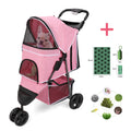 carreola para mascotas perro 3 Wheel Foldable Cat Dog Stroller with Storage Basket, Handle 360° Pet Dog Stroller - Firu Total Sales