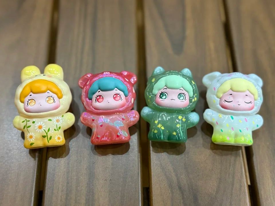 New Trendy Pop Pop Baobao Spring Travelogue Transparent Cute Granules Fully Transparent Mini Blind Box Blind Bag Desktop Ornamen