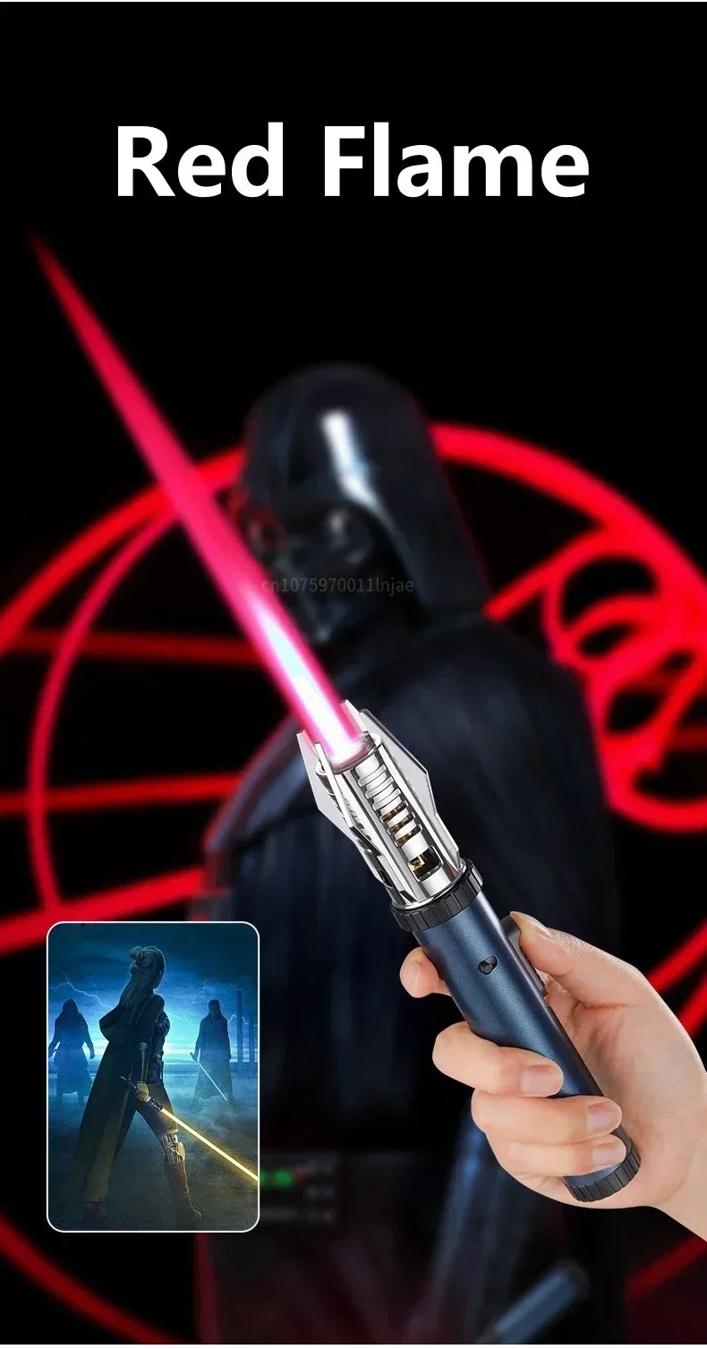 Planet Lightsaber Metal Outdoor Windproof Turbine Torch Jet Lighter BBQ Welding Cigar Tool Butane Gas Lighter 360° Gun