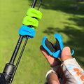 4pc heavy-duty fishing rod holders. Portable, stable handle for beach/lake. Bright colors, durable PVC. Great for all anglers.