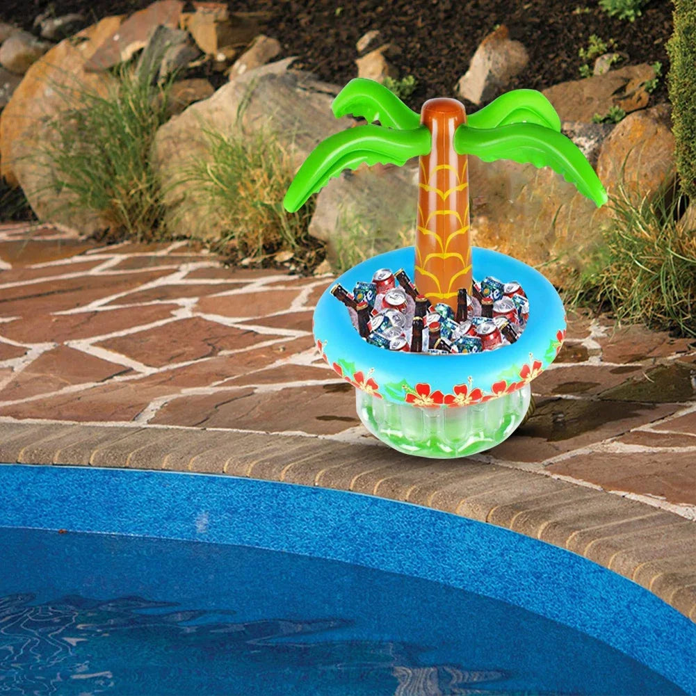 1/2PCS Inflatable Palm Tree Ice Bucket Bear Cooler Drink Holder Hawaiian Birthday Decoration Summer Beach Pool Party Accessories