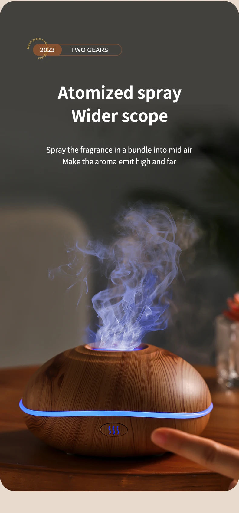 Aroma Humidifier flame Can Add Essential Oil Small AromaRelax Machine Air Humidifier Equipped with colorful lighting function