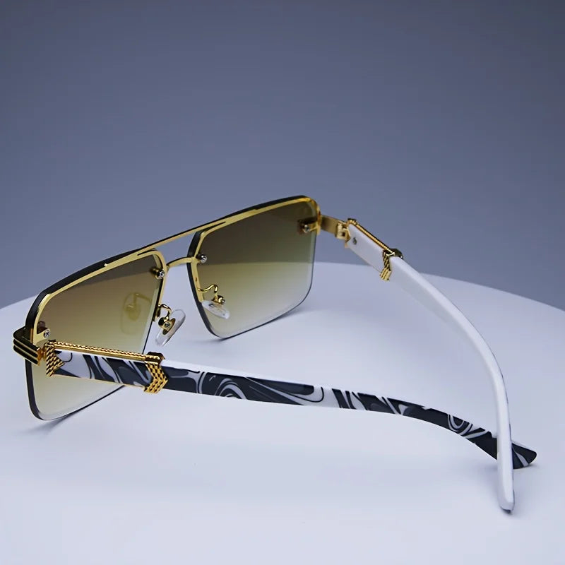Fashion Rimless Frameless Sunglasses | Classic Small Square | Men & Women