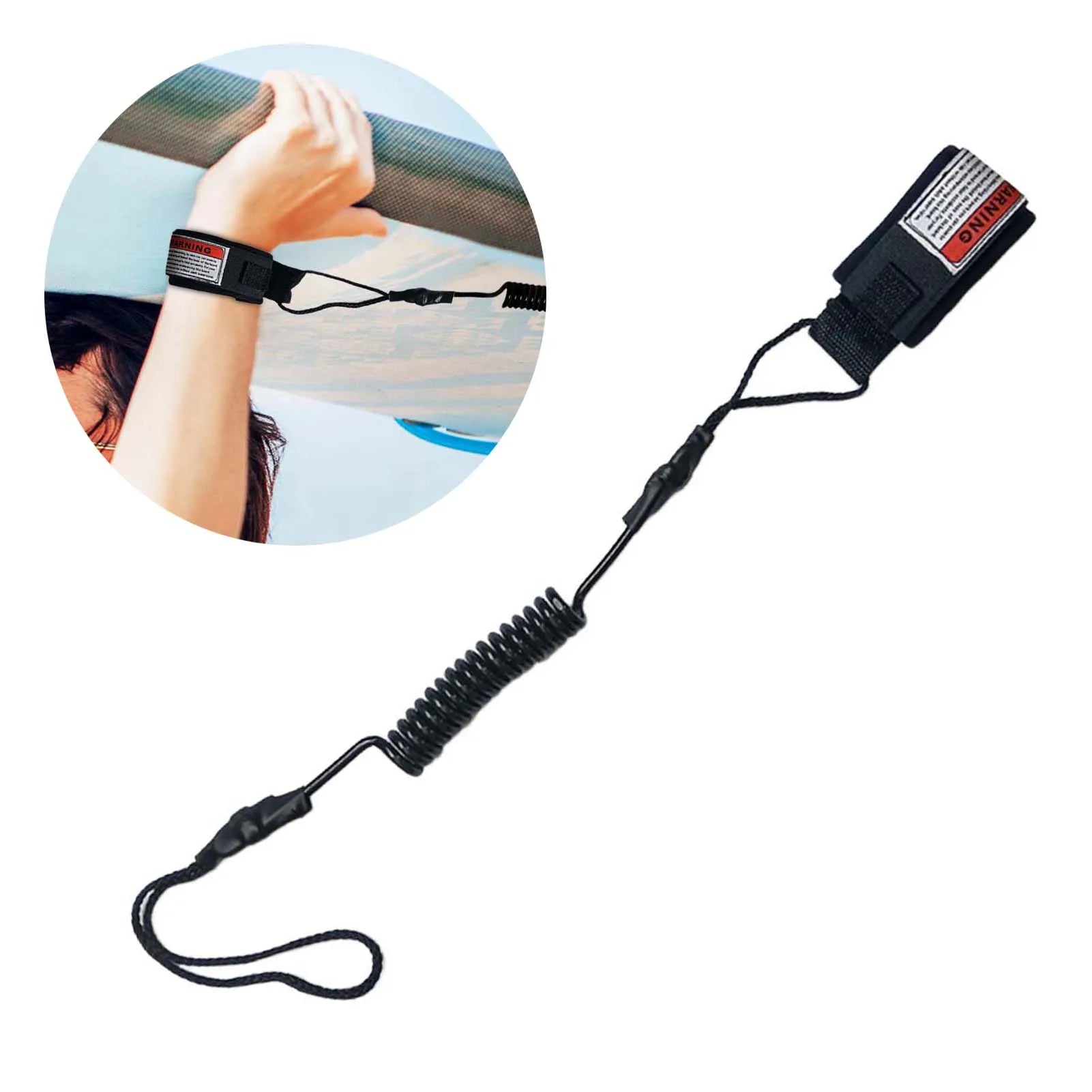 1Pcs New Hot Surf Leash Safety Hand Rope Hook and Single-Wrap Strap Coiled Bodyboarding Leash Suitable for Small to Medium Waves