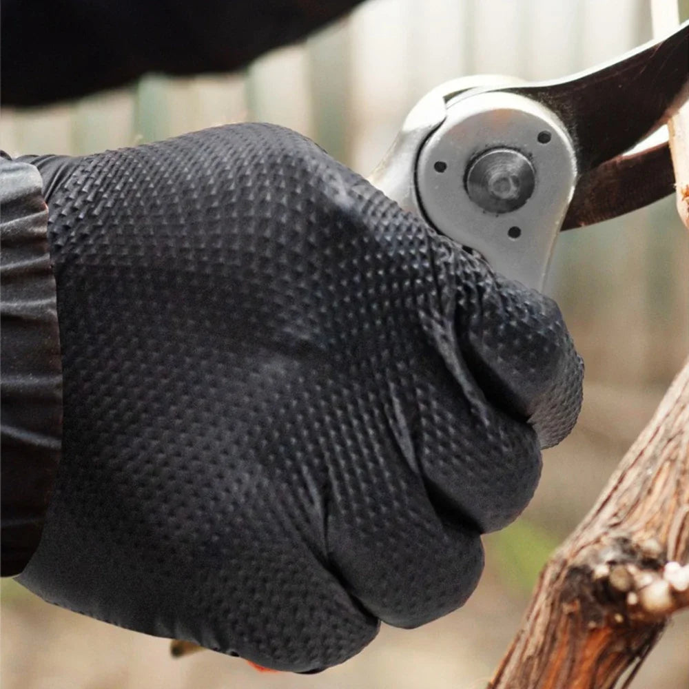 2-100PCS Heavy Duty Disposable Nitrile Gloves 8Mil Extra Thick Mechanic Glove with Textured Grip Antislip Safety Work Gloves