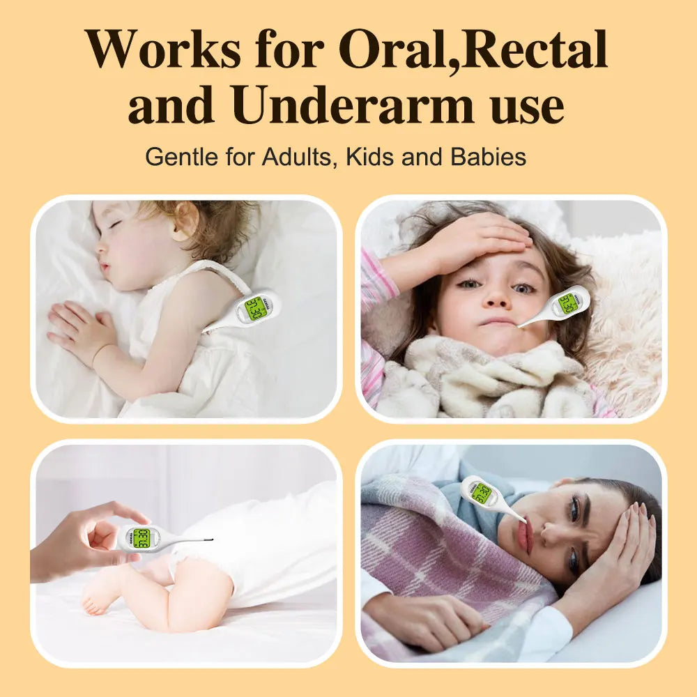 9S Digital Thermometer — Color-Coded | Oral, Rectal & Underarm | Baby & Adults