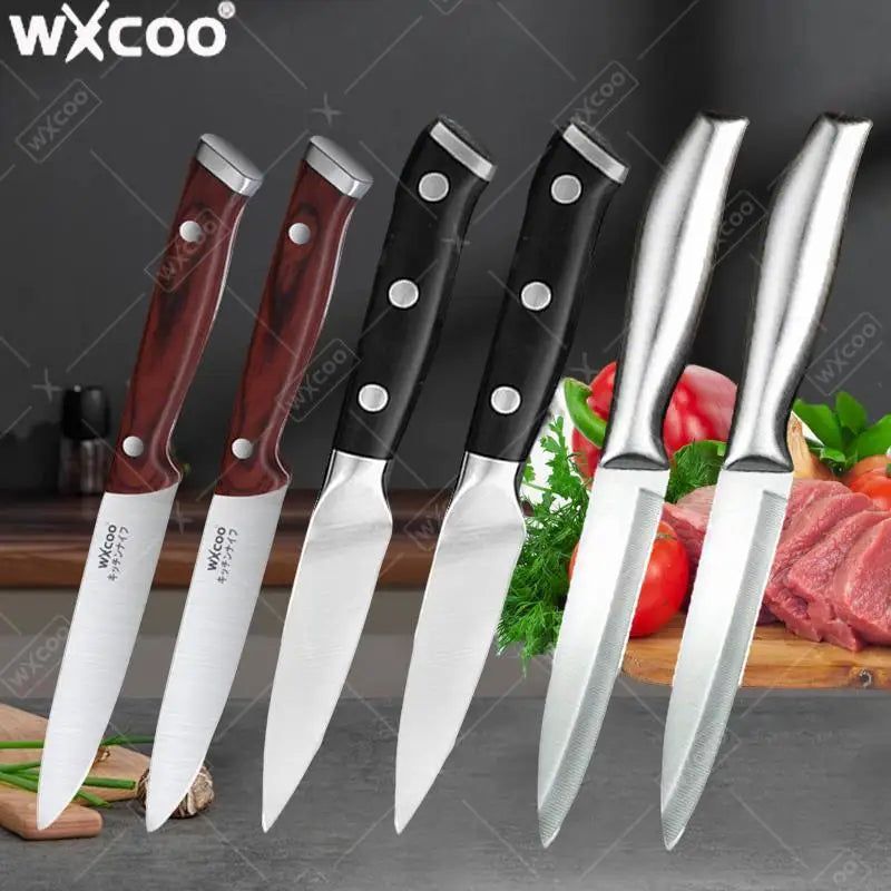 WXCOO Stainless Steel Kitchen Fruit Paring Knife Chef Butcher Knife Meat Cleaver Utility Fruit Peeler Kitchen Accessories