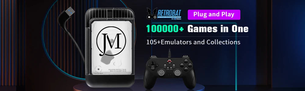 JMachen Disco Duro Gaming 500GB Launchbox | 3,760+ Juegos | 14 Emuladores | PS4/PS3/PS2/Wii/N64 | PC - Firu Total Sales