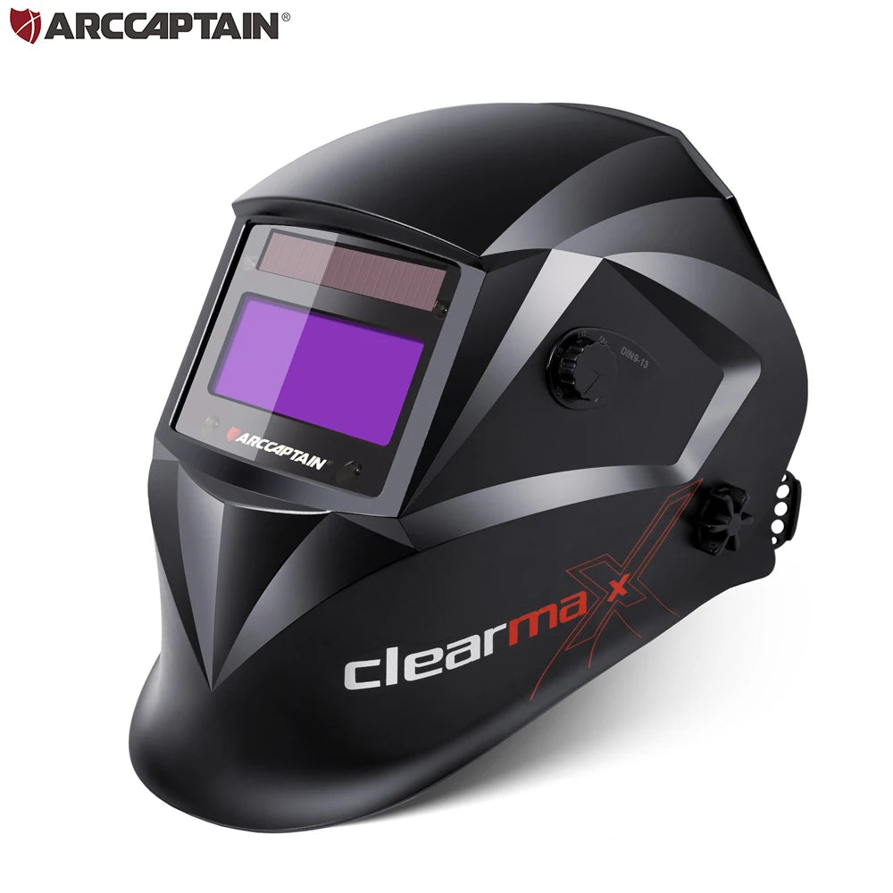 ARCCAPTAIN Welding Helmet Welder Mask Chameleon Large View True Color Solar Power Auto Darkening Welding For Arc Weld Grind Cut