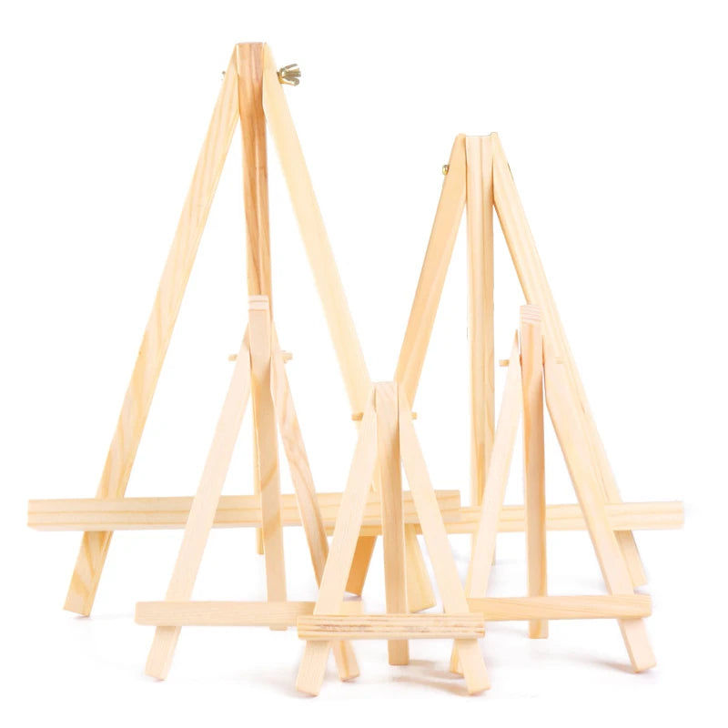 5 pcs Mini Wooden Easel for Mobile Phone Holders,Folding Desktop Display,Triangle Bracket,Drawing Board,Art Supplies