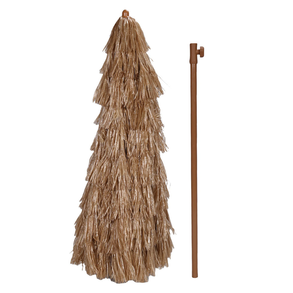 9ft Hawaiian Style Tiki Parasol with 8 Ribs Outdoor Thatched Tiki Umbrella UPF 50+ UV Protection for Market Terrace Restaurant