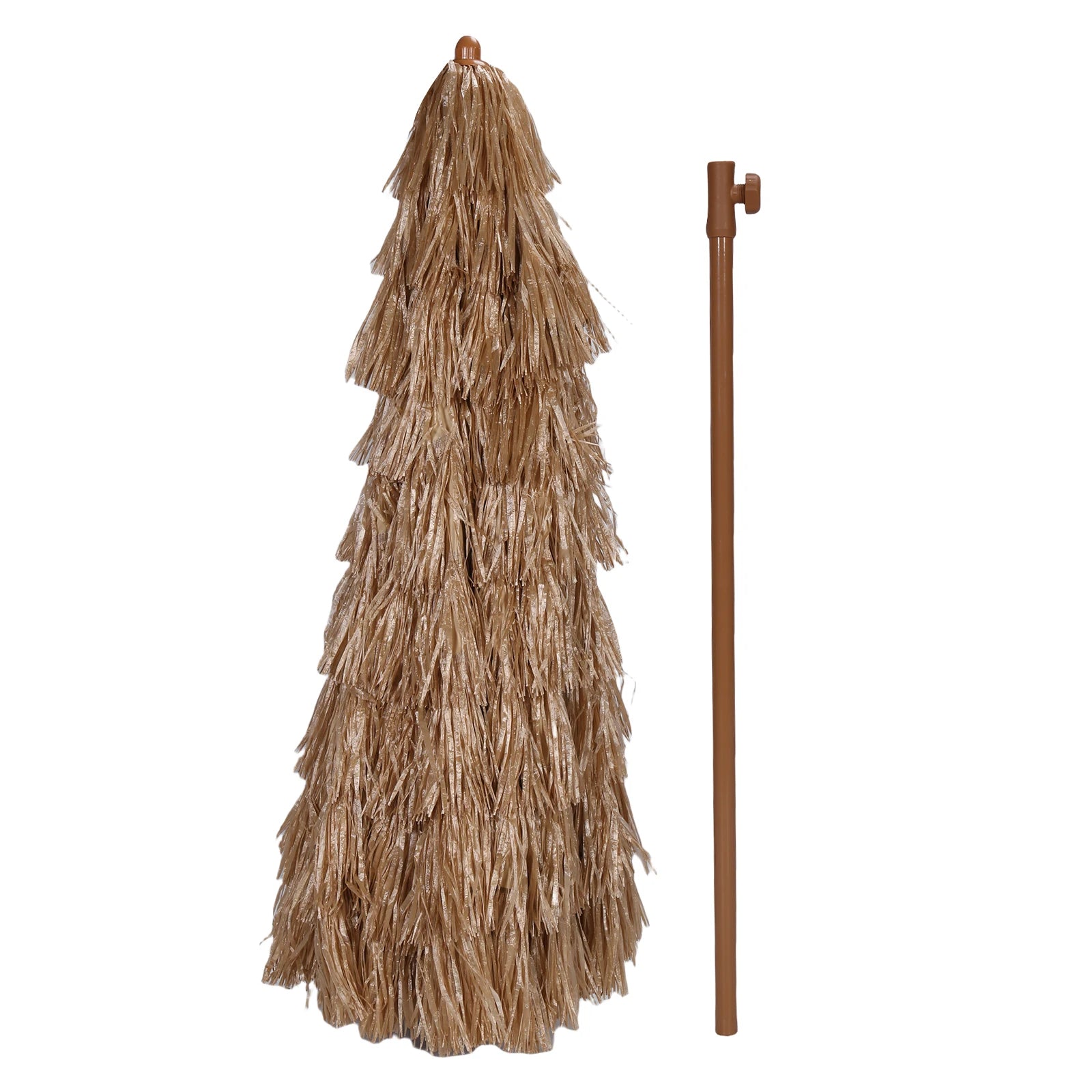 9ft Hawaiian Style Tiki Parasol with 8 Ribs Outdoor Thatched Tiki Umbrella UPF 50+ UV Protection for Market Terrace Restaurant