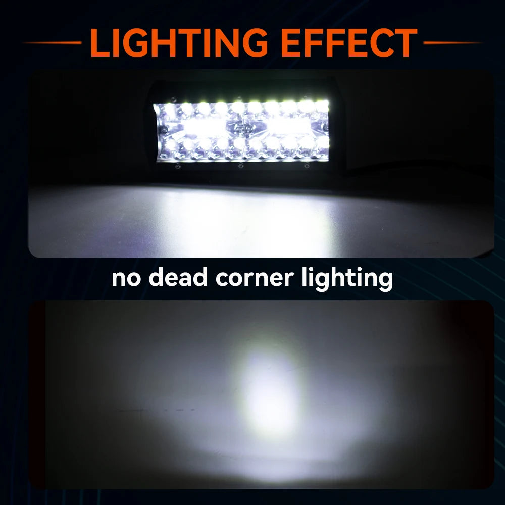 Barra LED Off Road 120W Combo | IP68+ | 6500K | 12V/24V | Camión, Tractor, Barco, SUV y ATV 4x4