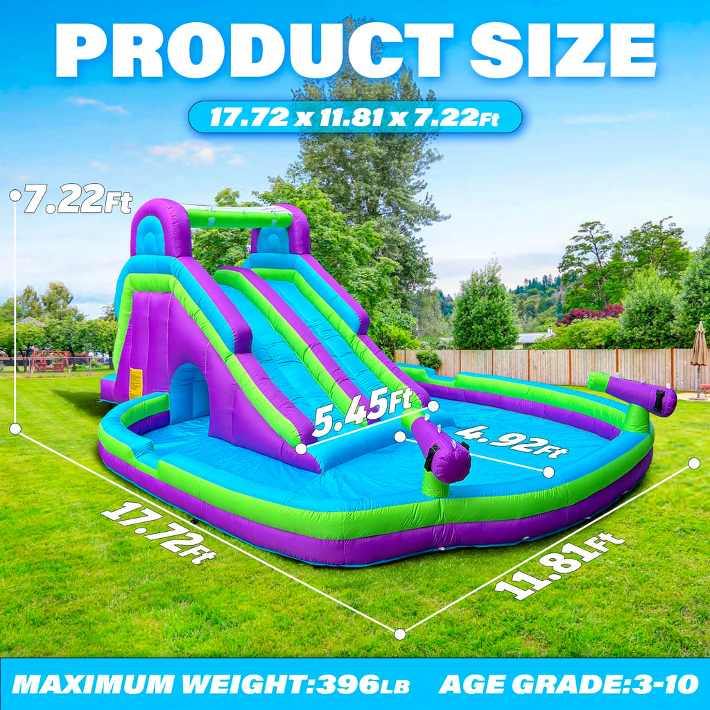 Tobogán Inflable Comercial con Piscina | Grado Comercial | Niños y Adultos 🌊 - Firu Total Sales