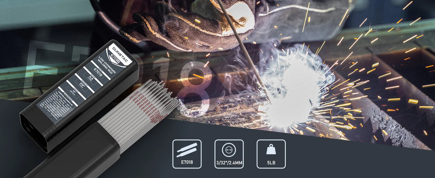 E7018 Welding Rod 3/32" 1/8" 5LB Carbon Steel Stick Welding Rods Low Hydrogen Welding Sticks Electrodes ARC Welding Supplies