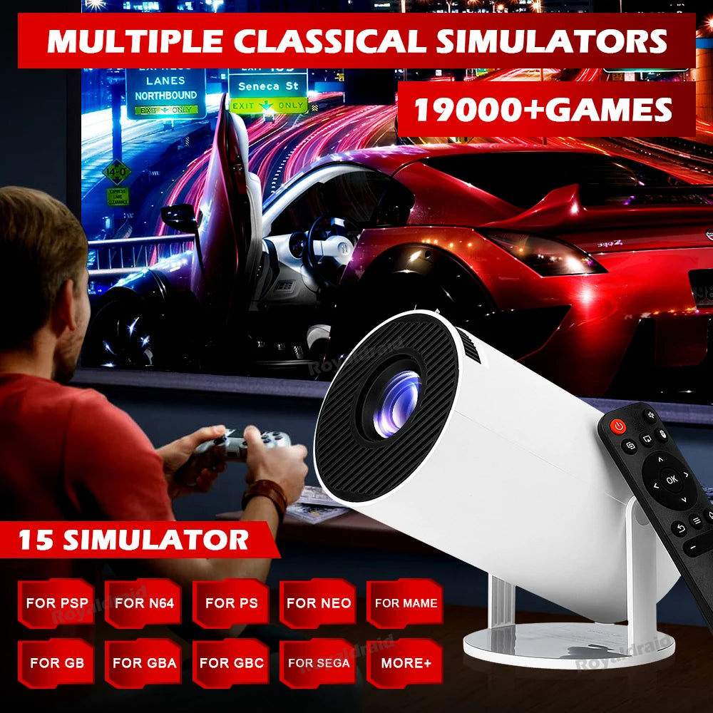 Proyector Gaming P90 Max HeroAngel | 4K 1080P | Android 11 | 19000+ Juegos | 2 Controles Inalámbricos - Firu Total Sales