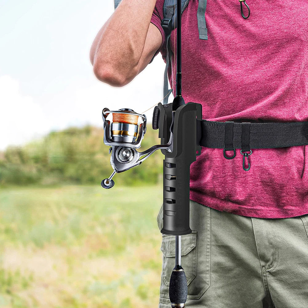 Portable Pole Inserter Adjustable Fishing Rod Holder Belt Fishing Wading Belt Rod Holder for Spinning Casting Fly Fishing