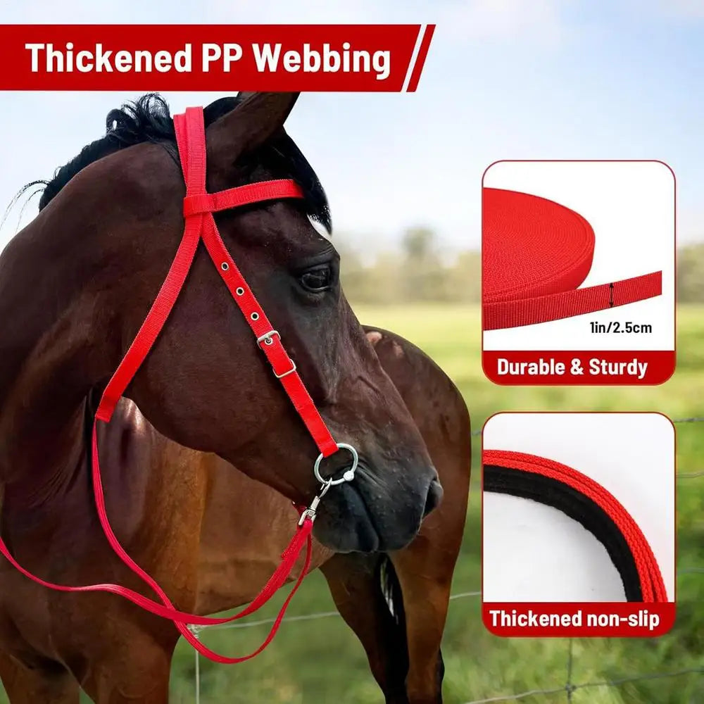 Brida para Caballo Ajustable con Filete y Muserola | Nylon Suave | Ecuestre 🐎