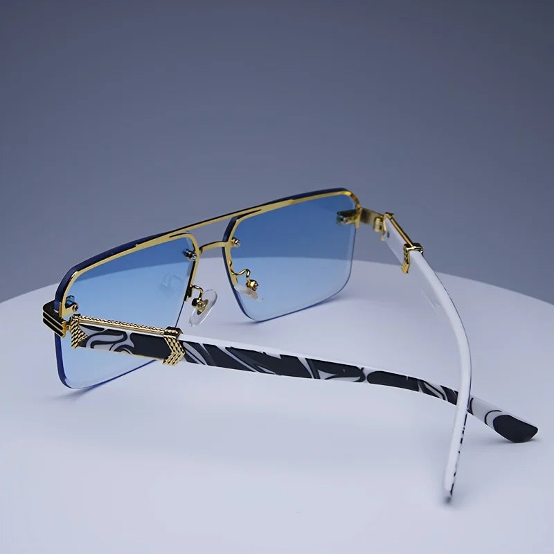Fashion Rimless Frameless Sunglasses | Classic Small Square | Men & Women