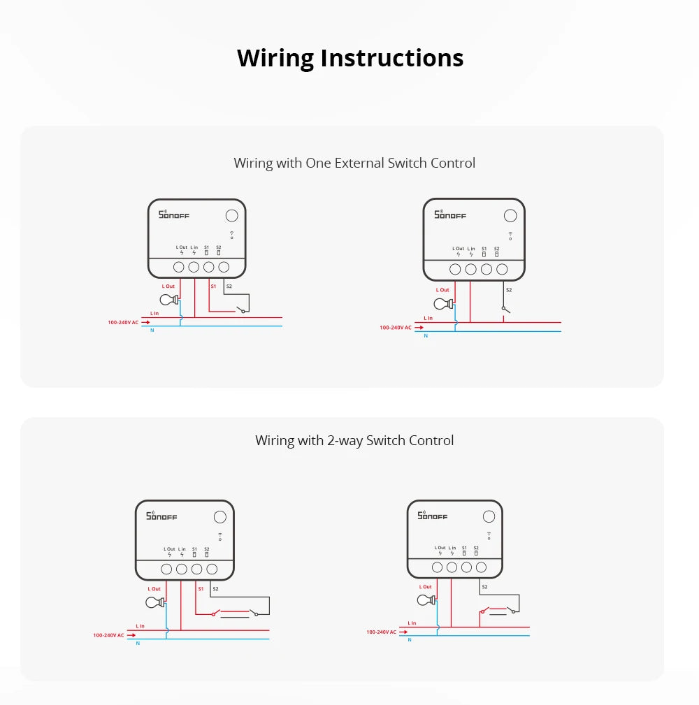 SONOFF ZBMINIL2 Extreme ZigBee Switch No Neutral Wire Required Smart Home Two-Way Control eWeLink Alexa Google Echo Zigbee Hubs