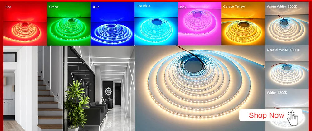 Tira LED dengsum DC24V | 120LEDs/m | Flexible y Cortable | 5m a 20m | 3000K/4000K/6500K | Sala - Firu Total Sales
